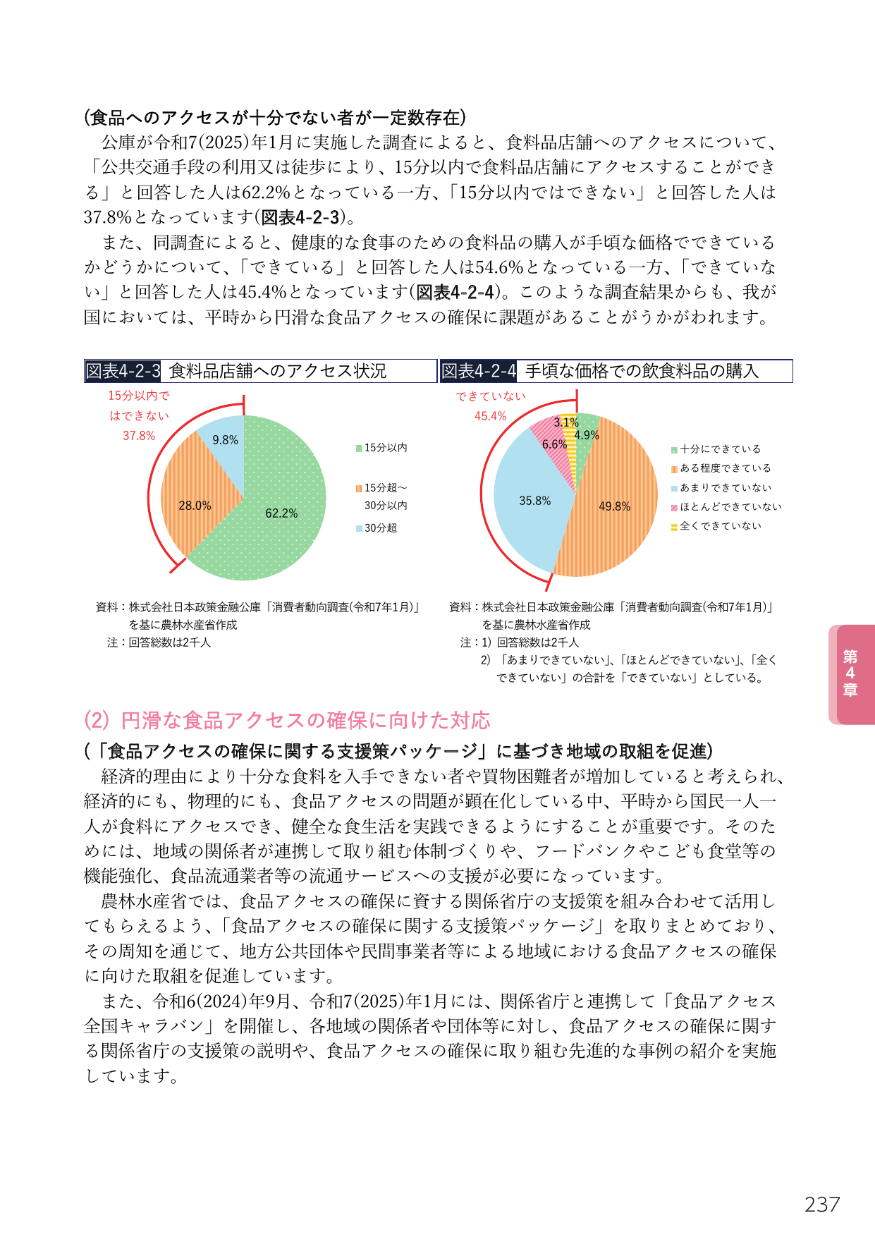 （食品へのアクセスが十分でない者が一定数存在）