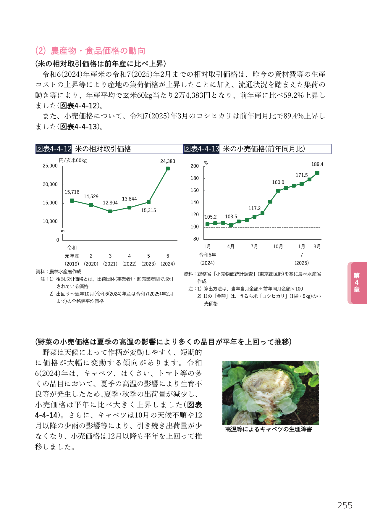 (2) 農産物・食品価格の動向