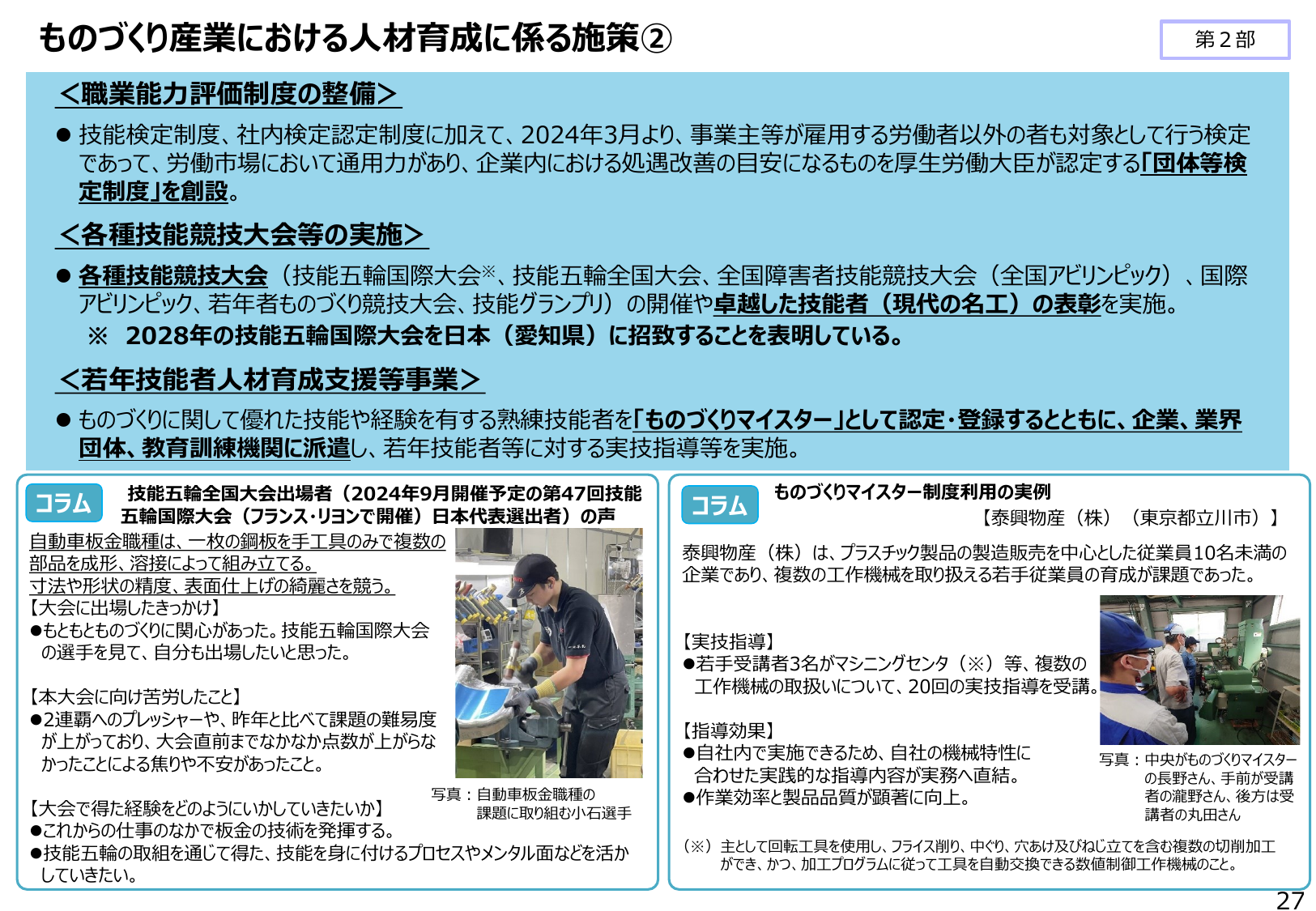 マイスター実技指導20回実施