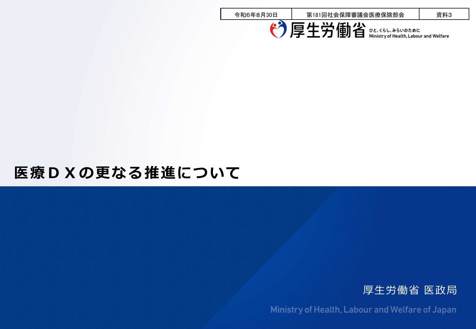 医療DXの更なる推進について