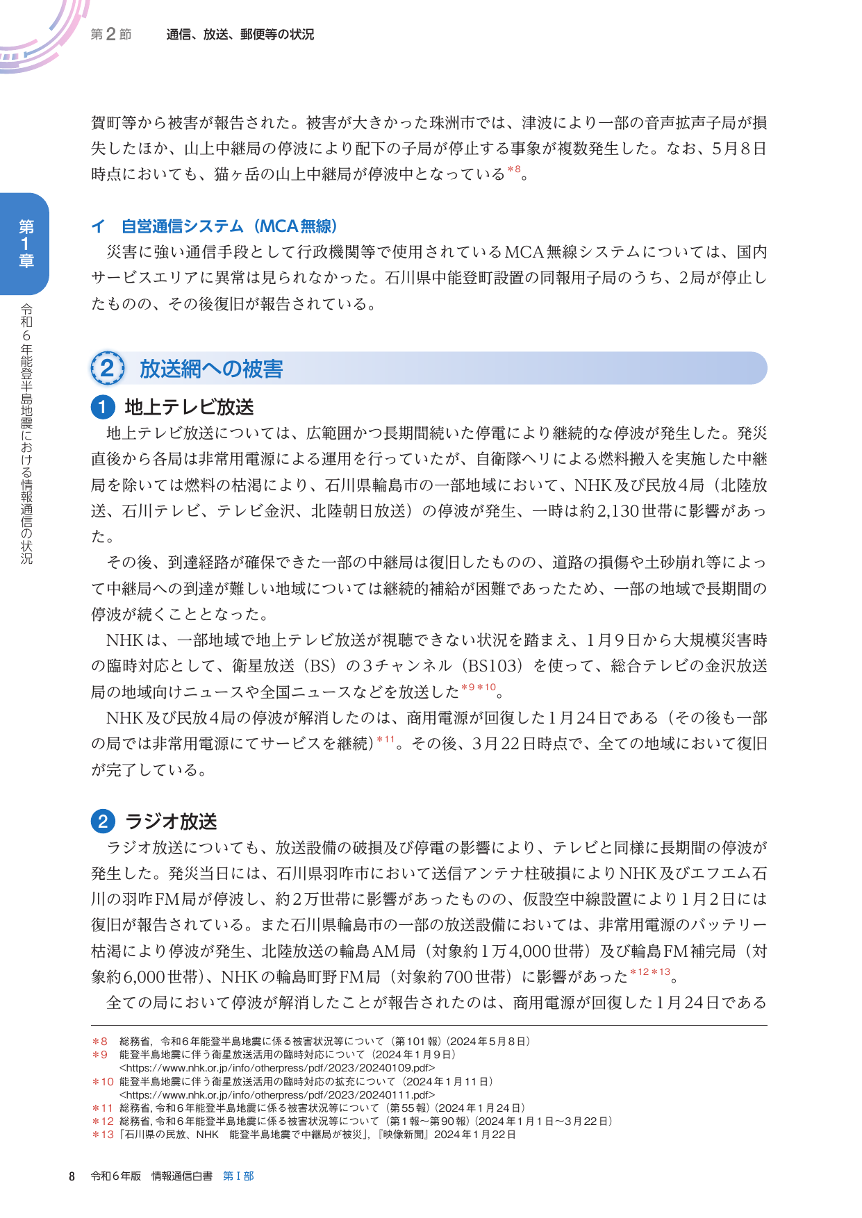 第2節 通信、放送、郵便等の状況