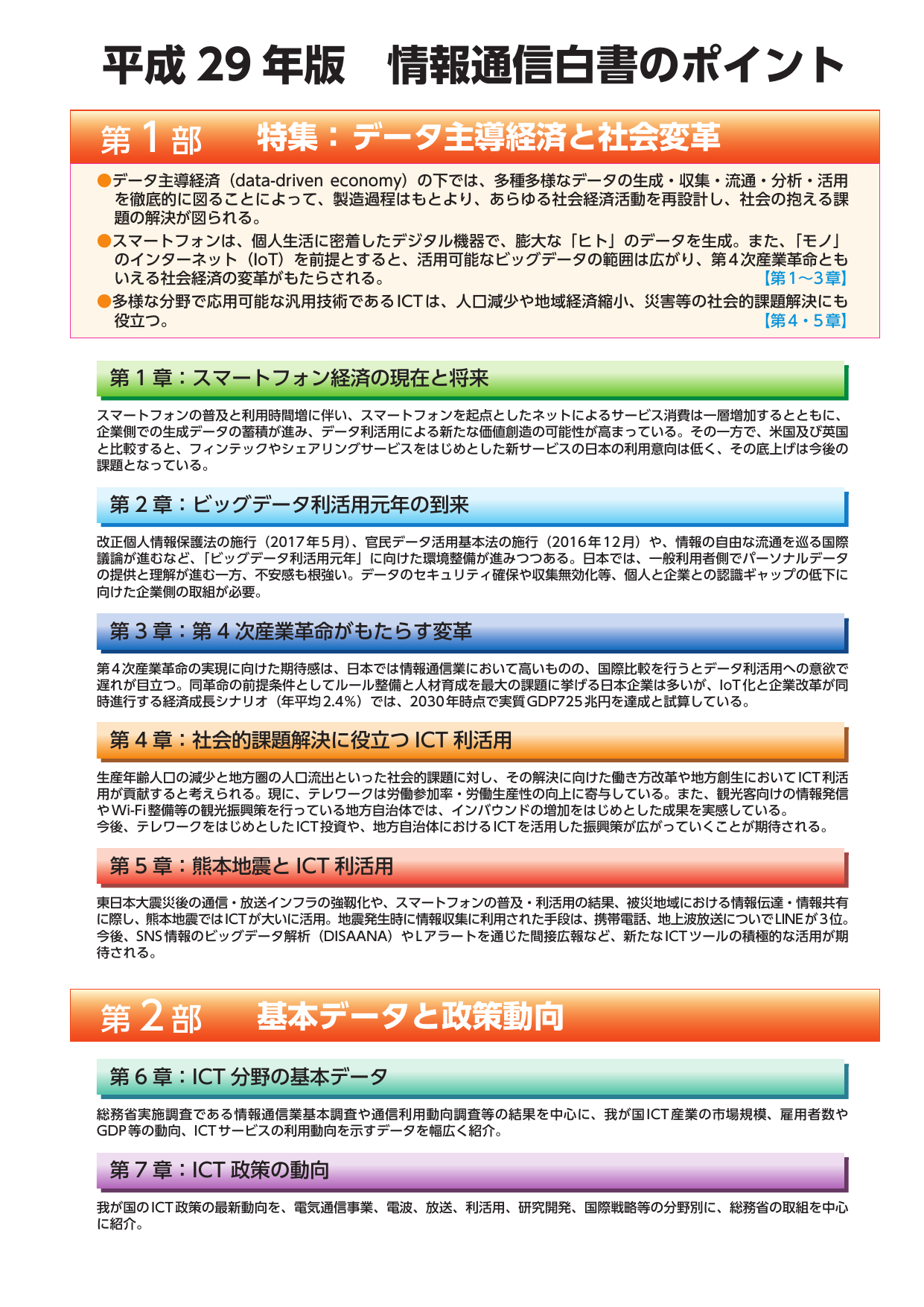 平成29年版 情報通信白書（ポイント）