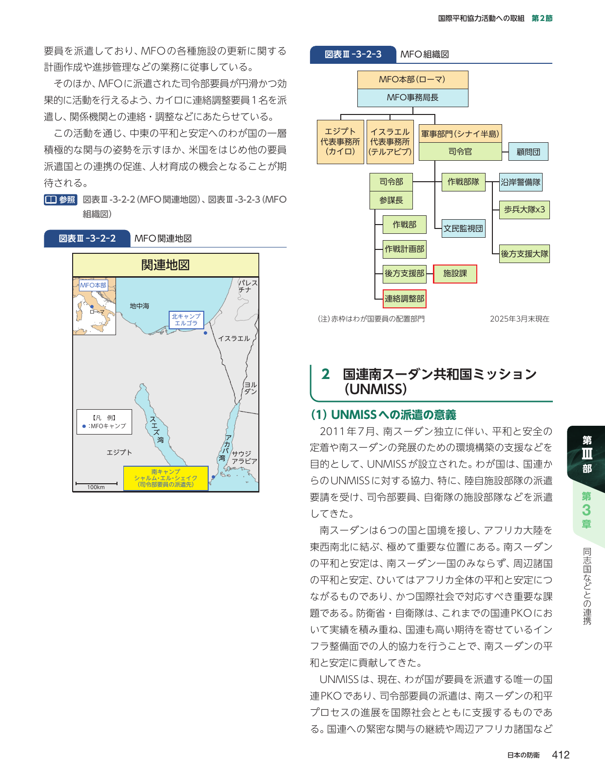 国際平和協力活動への取組（MFOおよびUNMISS）