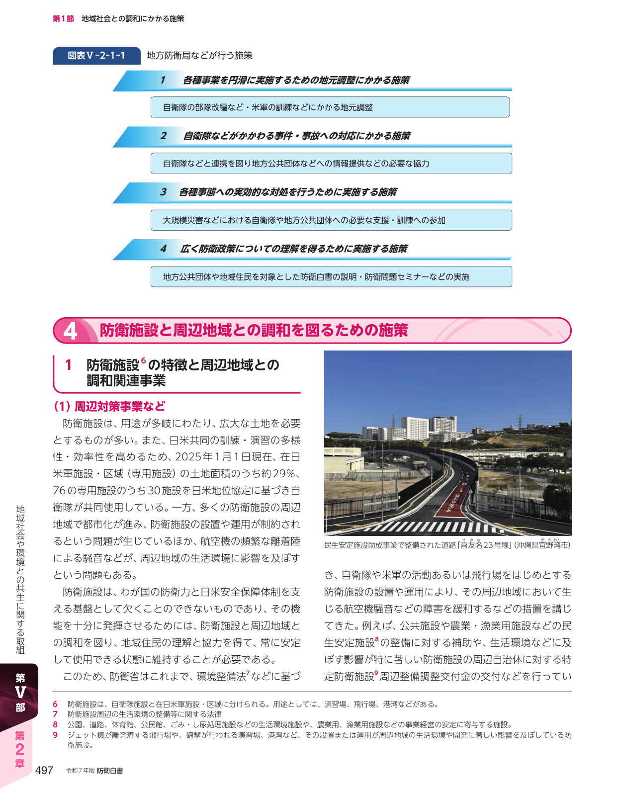 防衛施設と周辺地域との調和を図るための施策