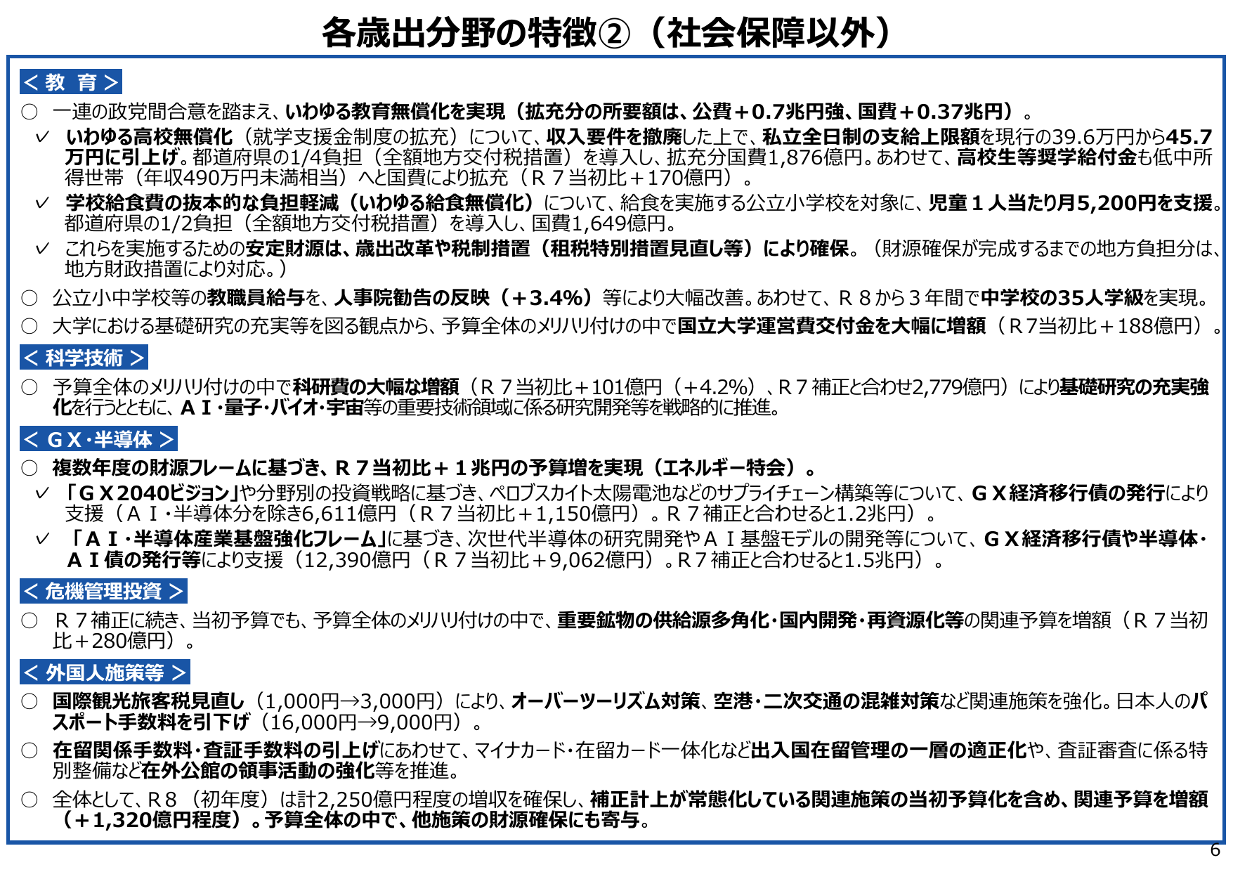令和8年度 予算のポイント