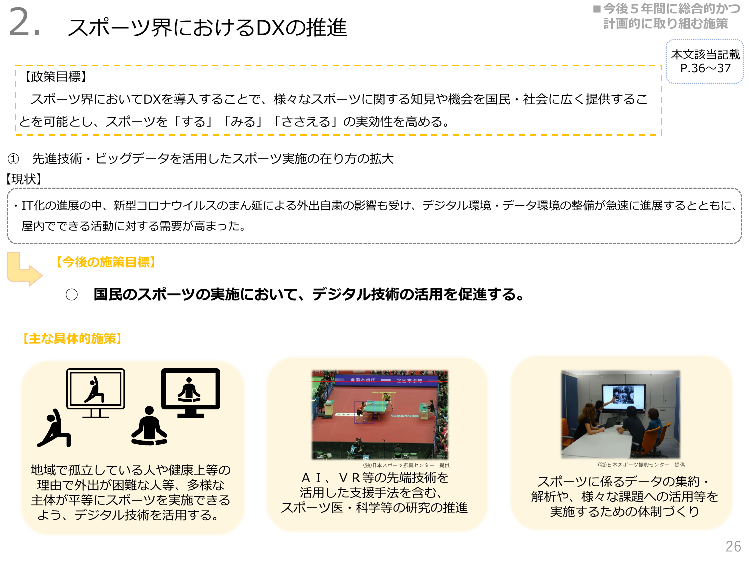 スポーツ界におけるDXの推進